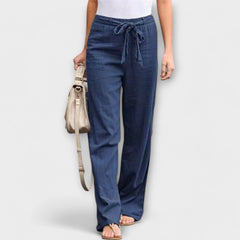 Valery linen trousers in a brown colourway
