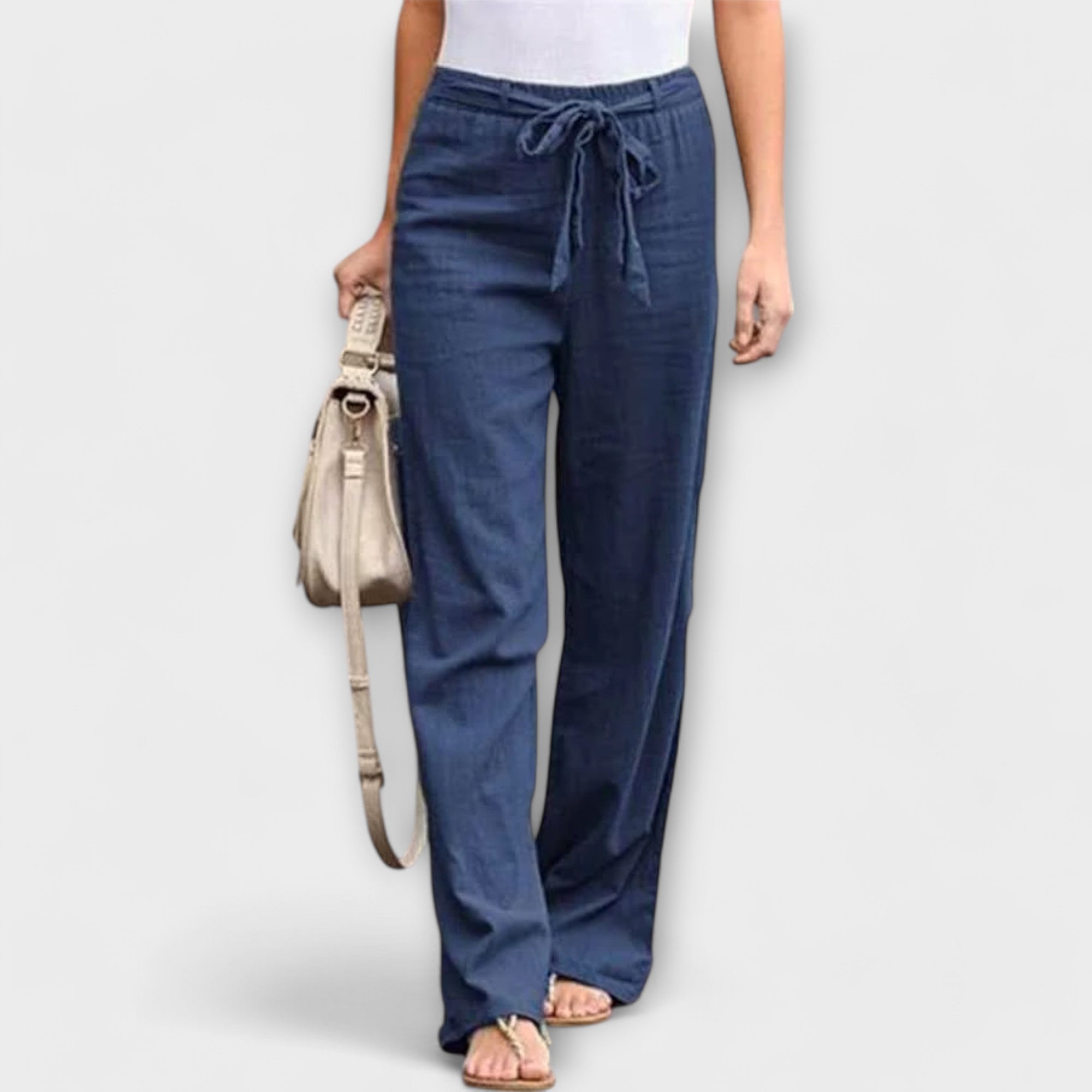 Valery linen trousers in a brown colourway