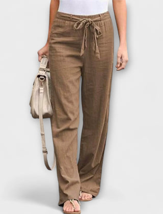 Valery linen trousers in a green colourway