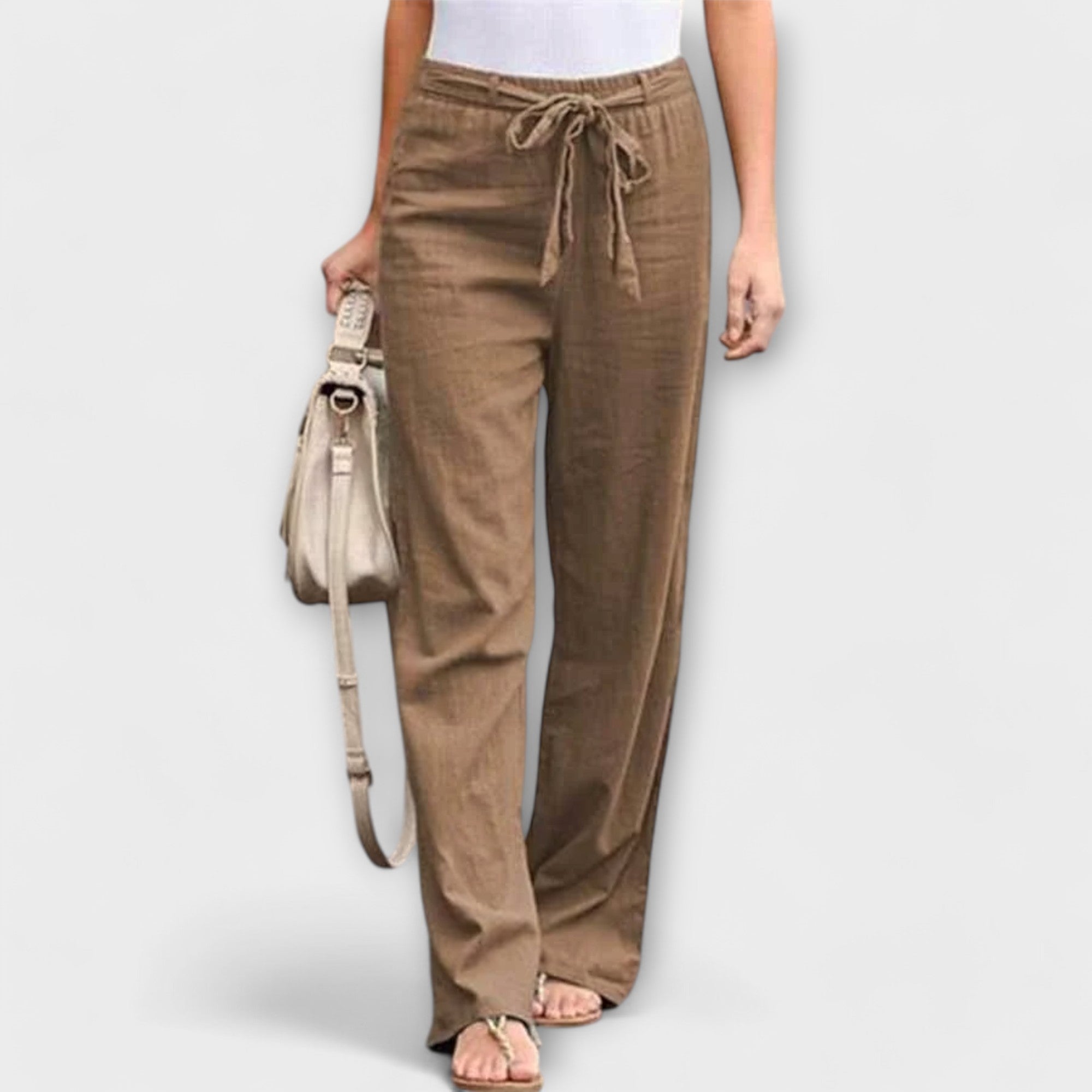 Valery linen trousers in a green colourway