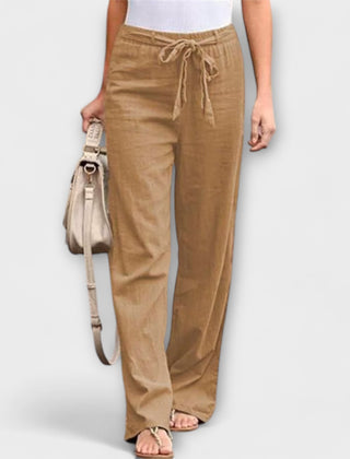 Valery linen trousers in a neutral tone