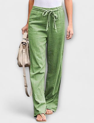 Valery linen trousers shown from the side