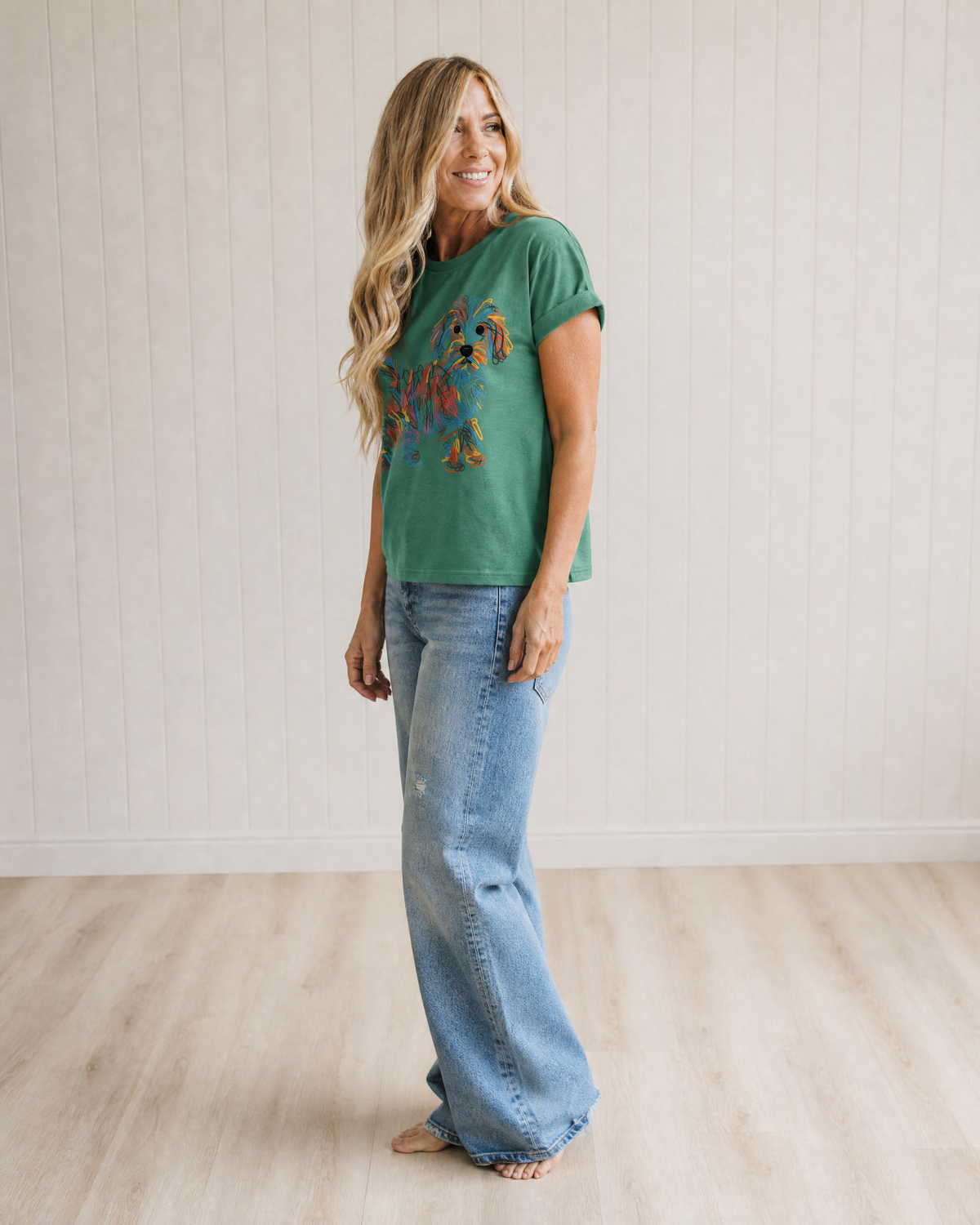 Bella Colourful Dog Print Tee