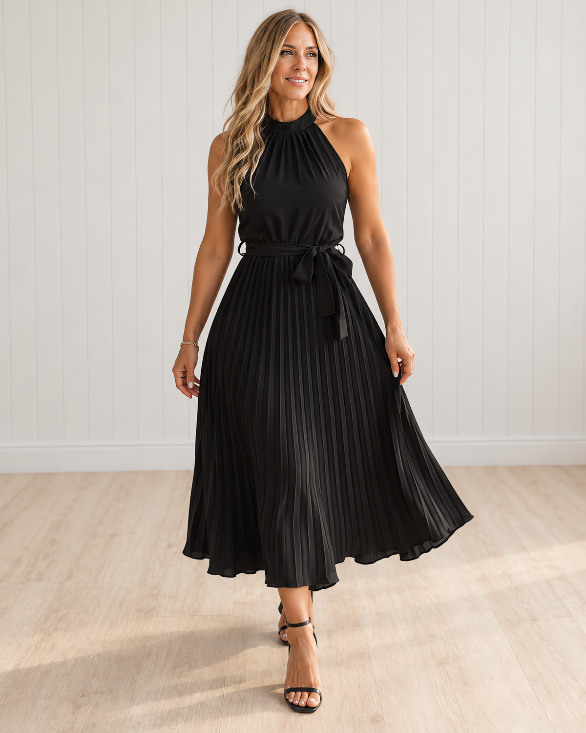 Cedrine Pleated Midi Dress