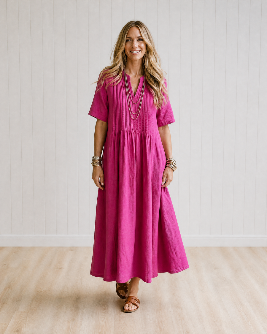 Colette Effortlessly Tailored Pleated Midi Dress