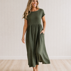 Cressida Flowing Midi Dress with Timeless Elegance