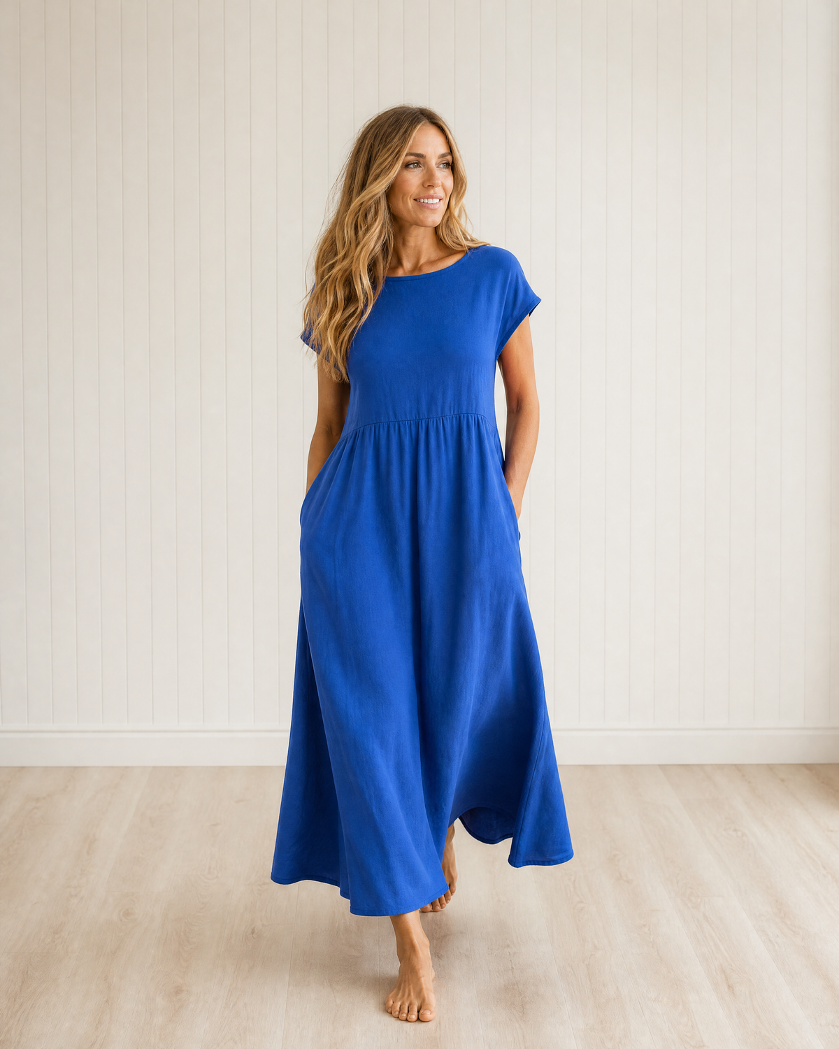 Cressida Flowing Midi Dress with Timeless Elegance