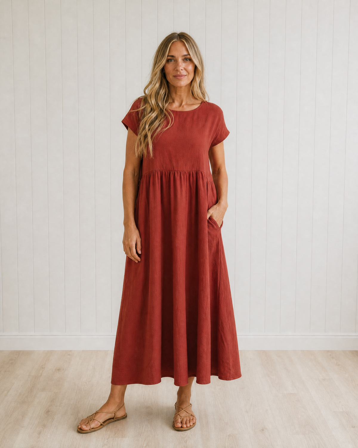 Cressida Flowing Midi Dress with Timeless Elegance