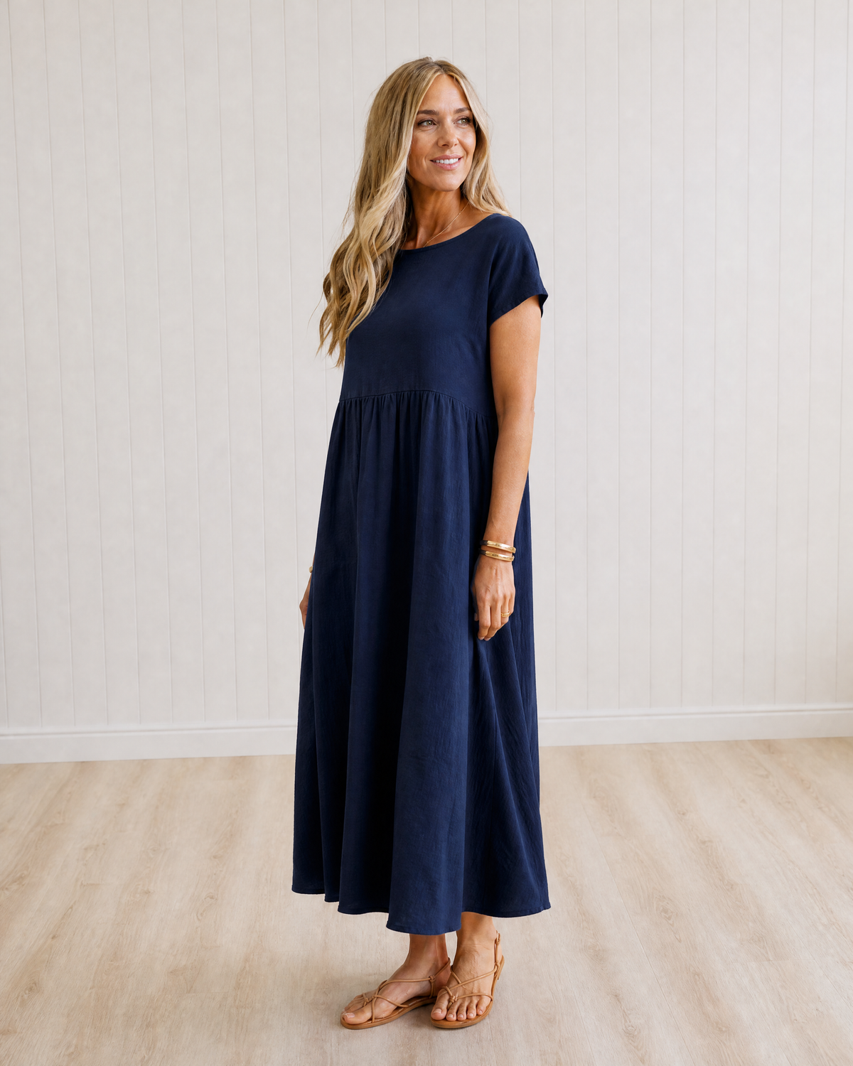 Cressida Flowing Midi Dress with Timeless Elegance