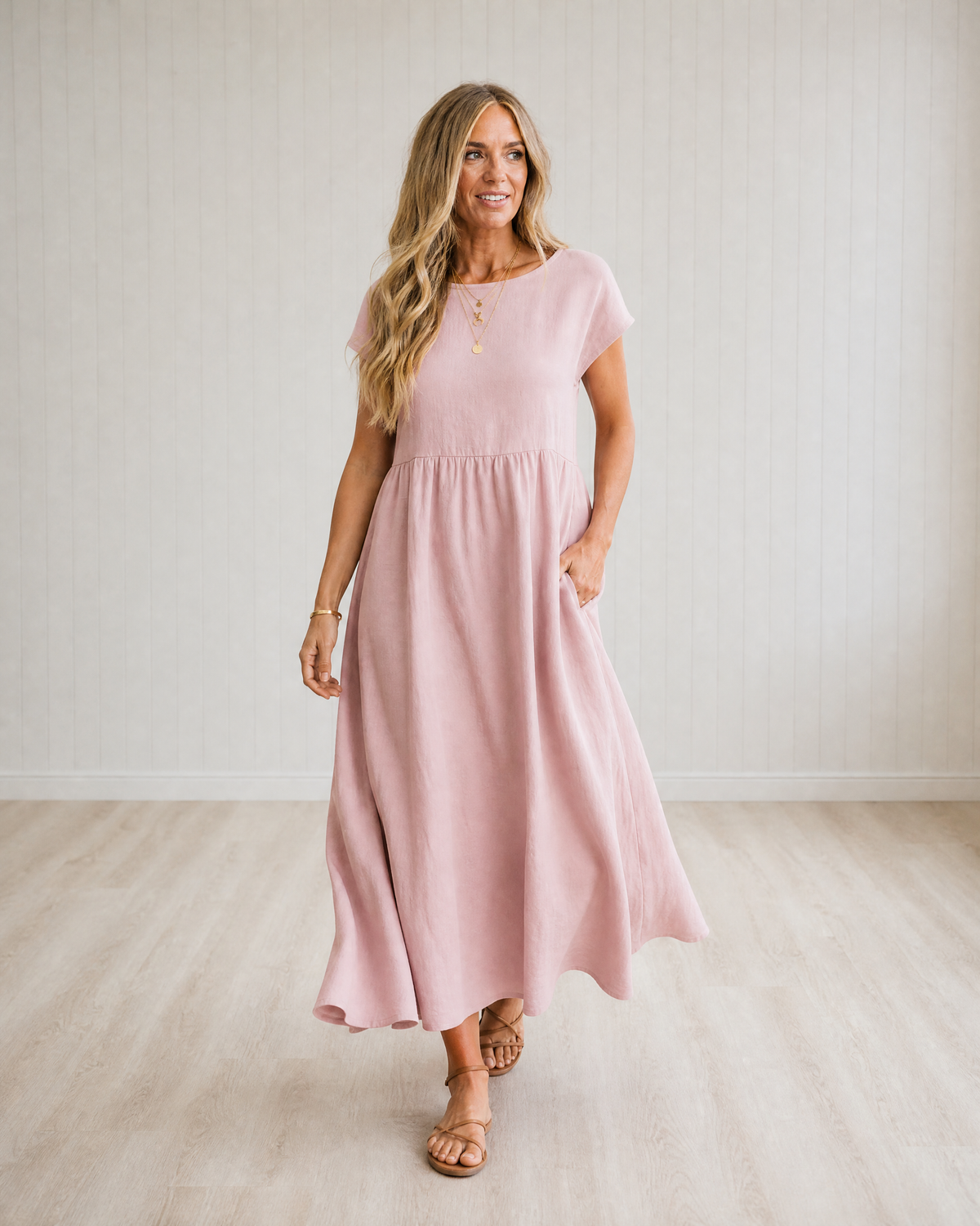 Cressida Flowing Midi Dress with Timeless Elegance