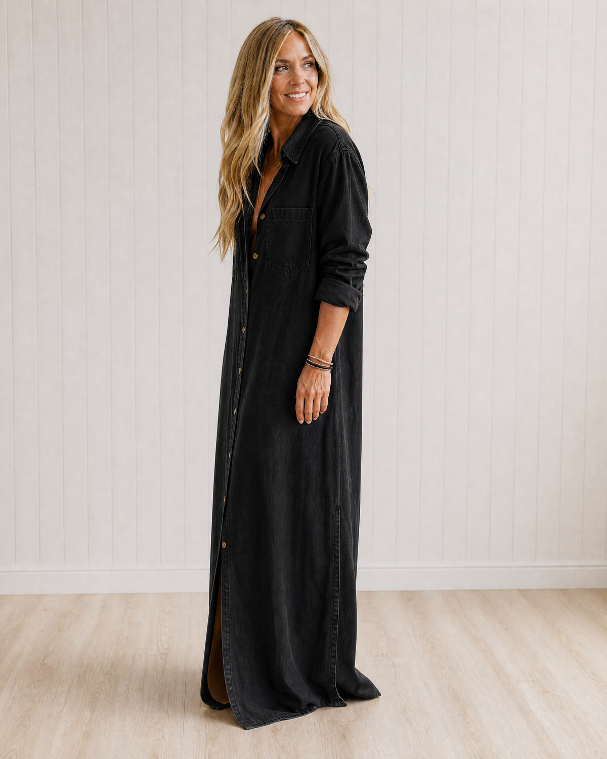 Dahlia Denim Button Down Dress