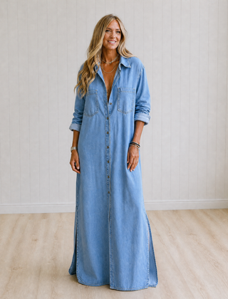 Dahlia Denim Button Down Dress