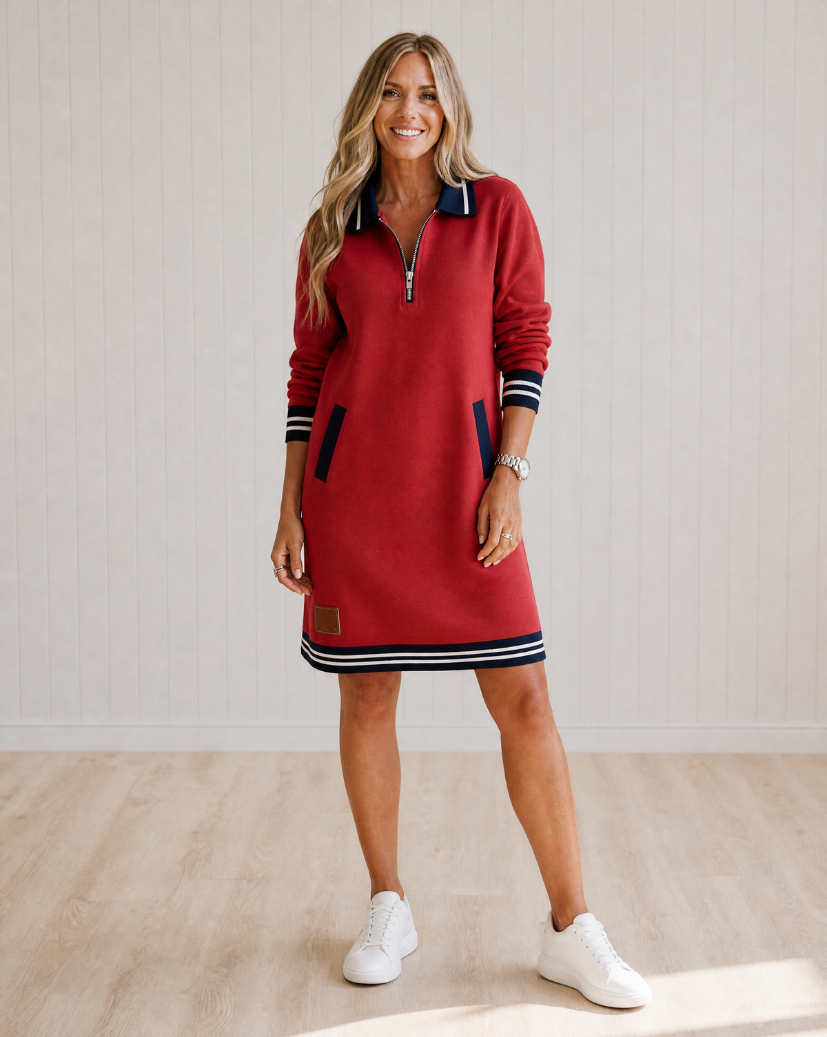Doria Half-Zip Collared Jumper Dress