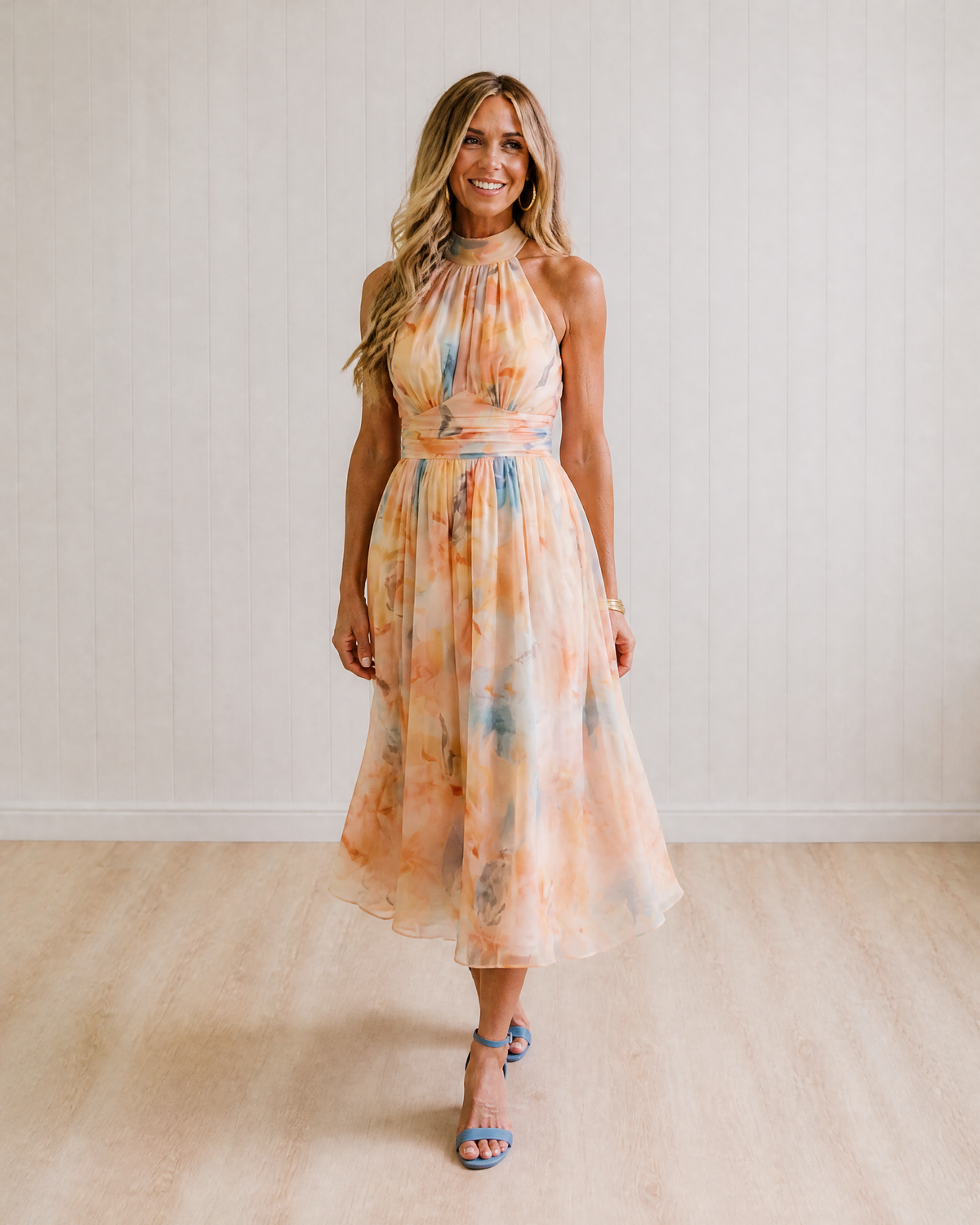Elin Soft Halter Midi Dress