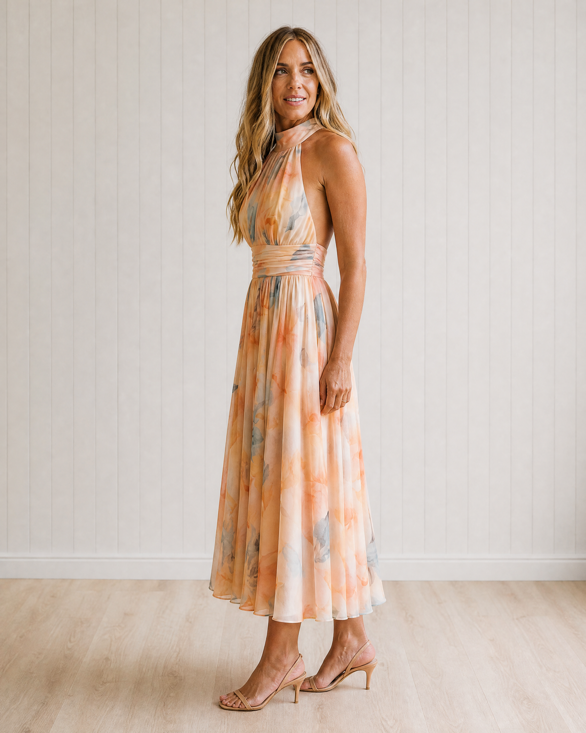 Elin Soft Halter Midi Dress
