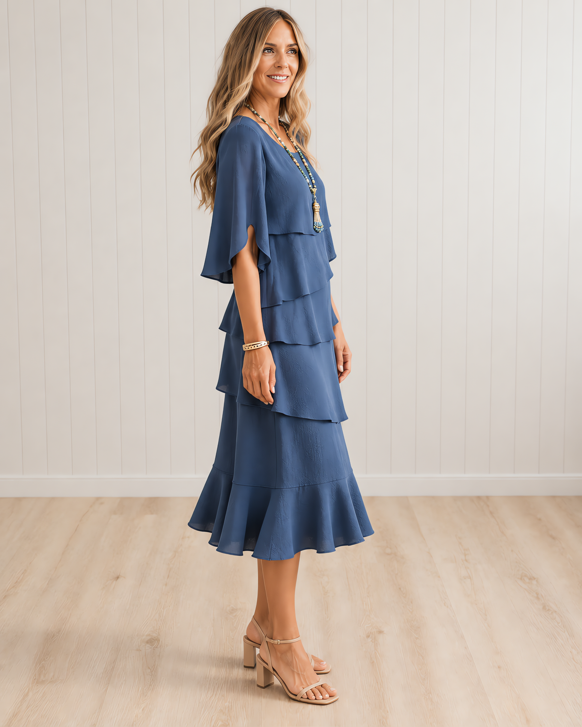 Elizabeth Ruffle Midi Dress