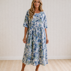 Fleur Loose and Lightweight Floral Midi Dress