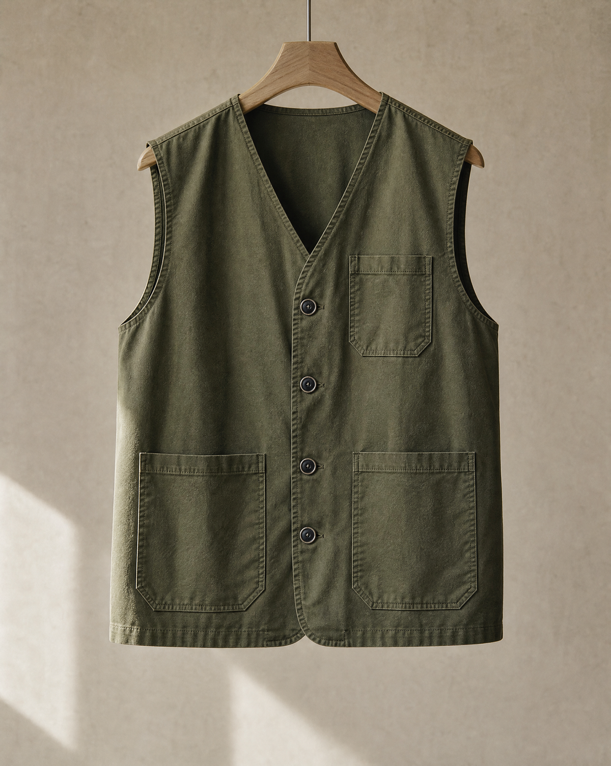 Hartley Cotton Utility Vest with Patch Pockets