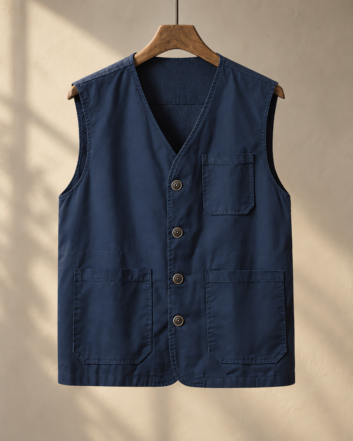 Hartley Cotton Utility Vest with Patch Pockets