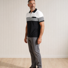 Kellon Zip-Collar Short-Sleeve Polo Shirt