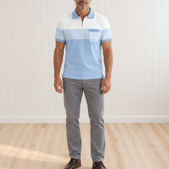 Kellon Zip-Collar Short-Sleeve Polo Shirt