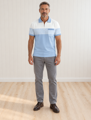Kellon Zip-Collar Short-Sleeve Polo Shirt