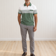 Kellon Zip-Collar Short-Sleeve Polo Shirt