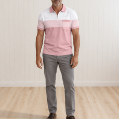 Kellon Zip-Collar Short-Sleeve Polo Shirt