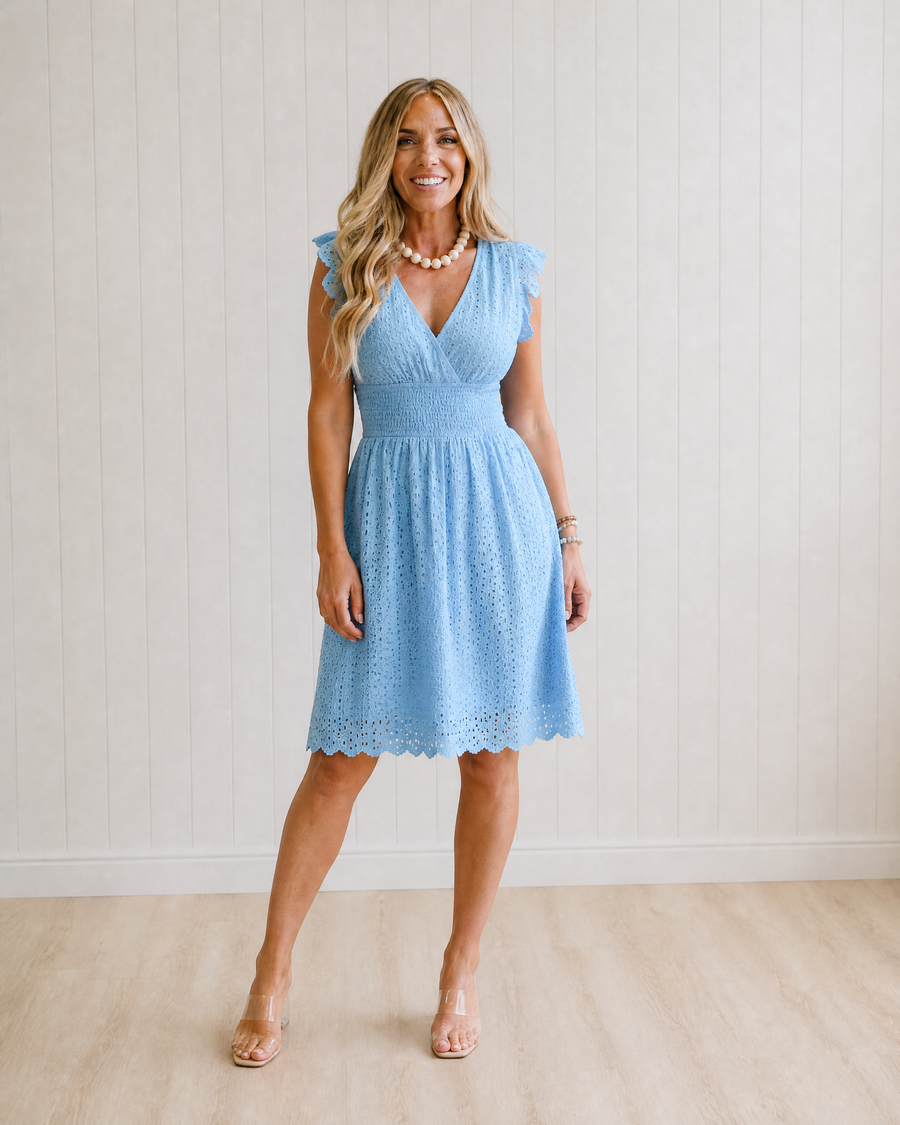 Margaux | Broderie Anglaise A-Line Midi Dress