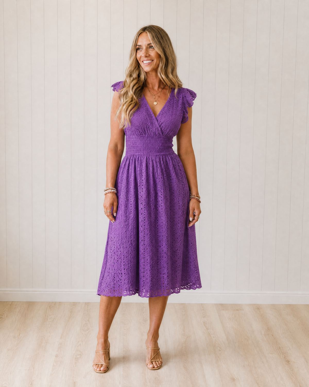 Margaux | Broderie Anglaise A-Line Midi Dress