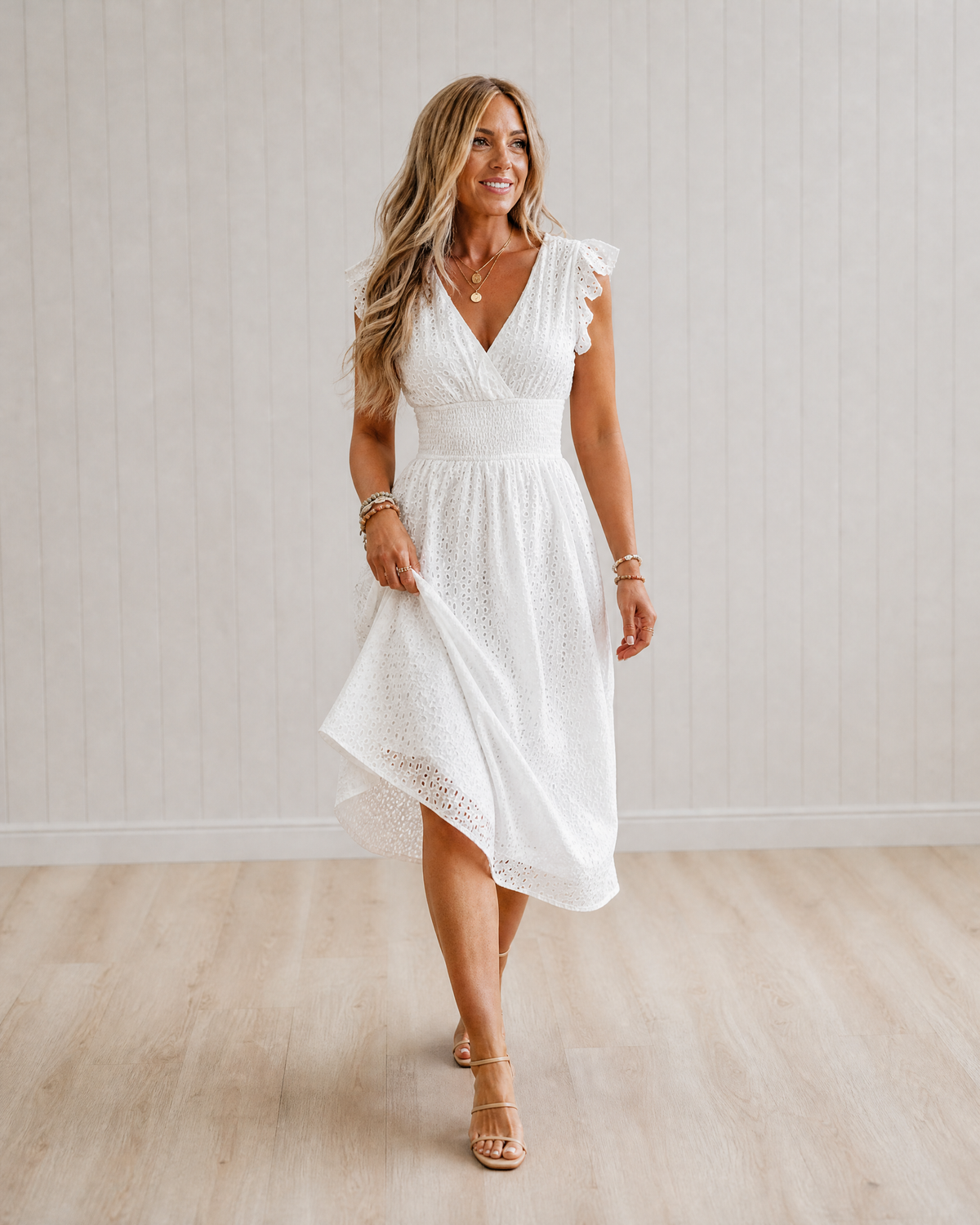 Margaux | Broderie Anglaise A-Line Midi Dress