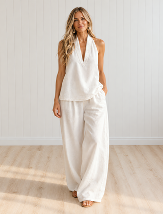 MARTINA Long Fluid V-Neck Set