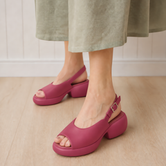 Mya Luxe Summer Peep-Toe Block Heels