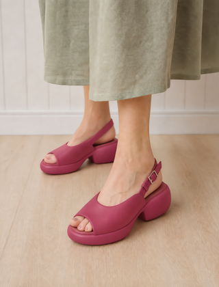 Mya Luxe Summer Peep-Toe Block Heels