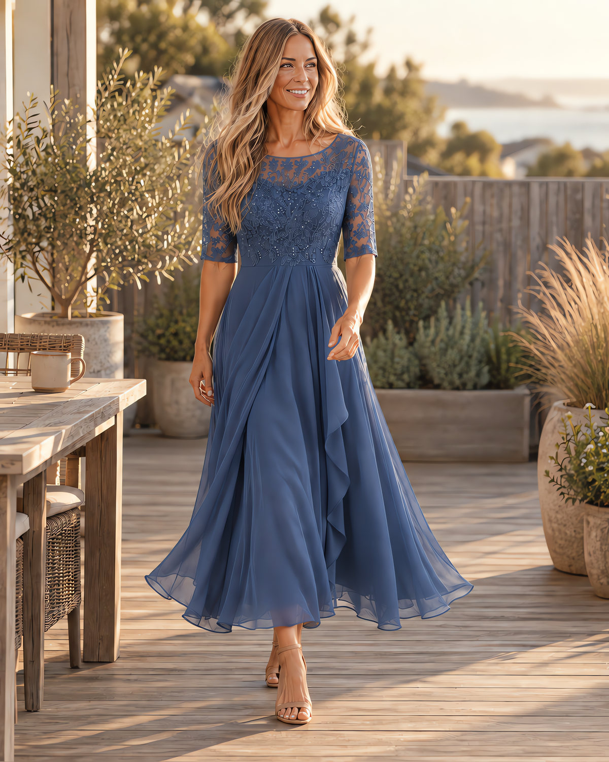 Roseanna Flattering Lace Midi Dress