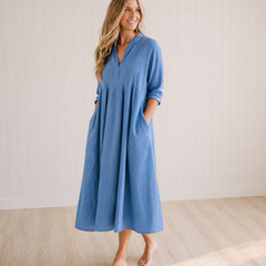 Sybil Cotton A-Line Dress with Pockets