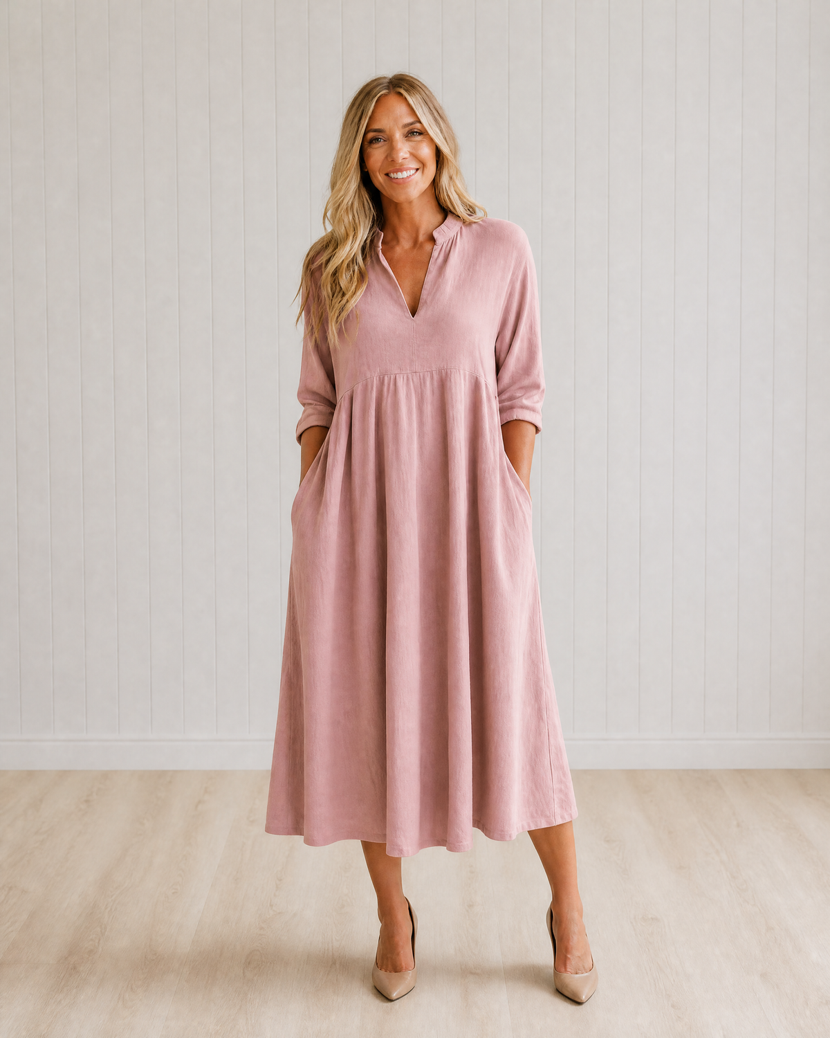 Sybil Cotton A-Line Dress with Pockets