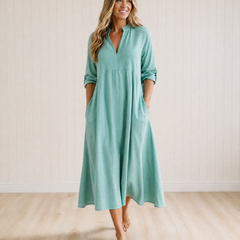 Sybil Cotton A-Line Dress with Pockets