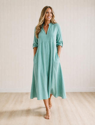 Sybil Cotton A-Line Dress with Pockets