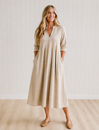 Sybil Cotton A-Line Dress with Pockets