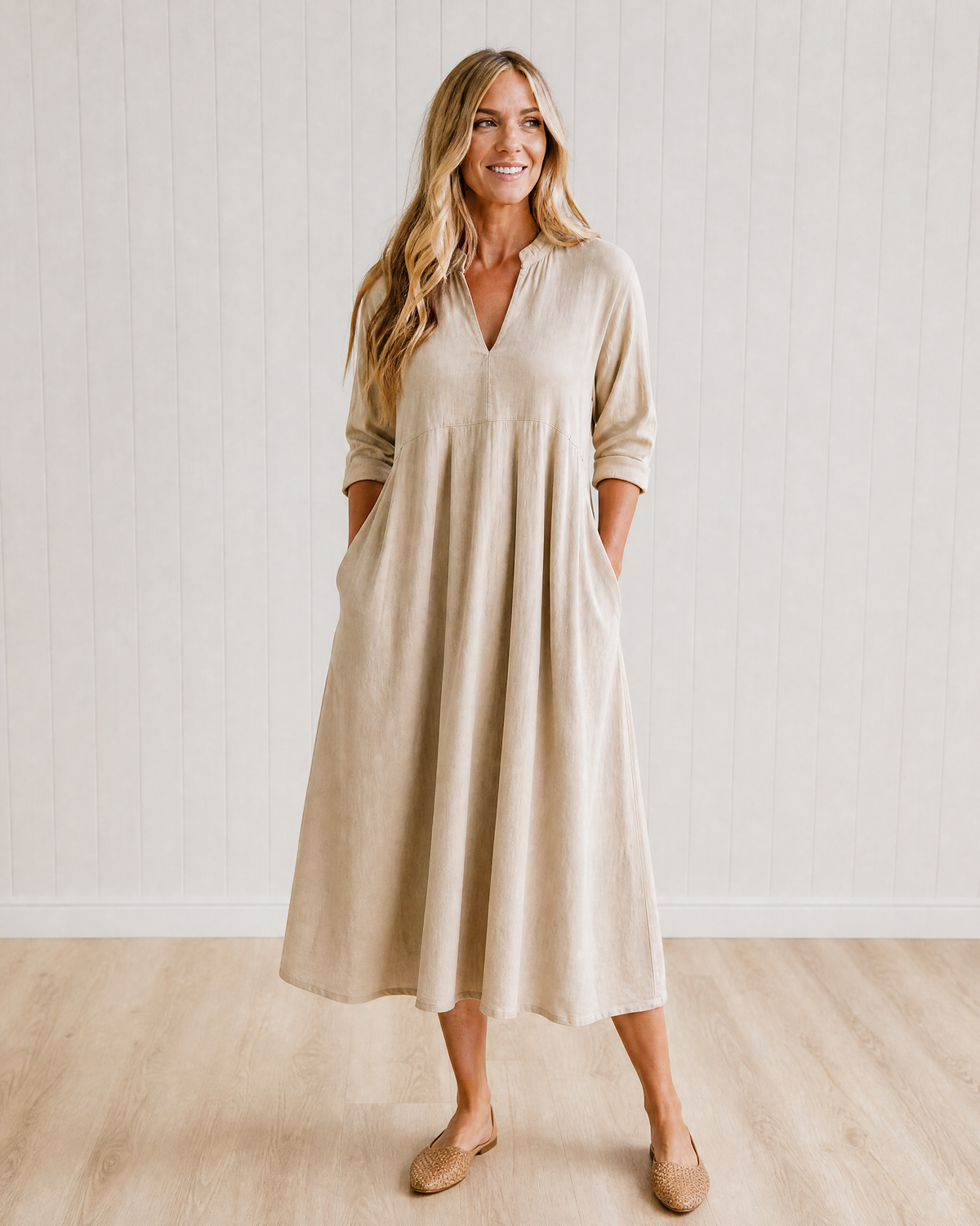 Sybil Cotton A-Line Dress with Pockets