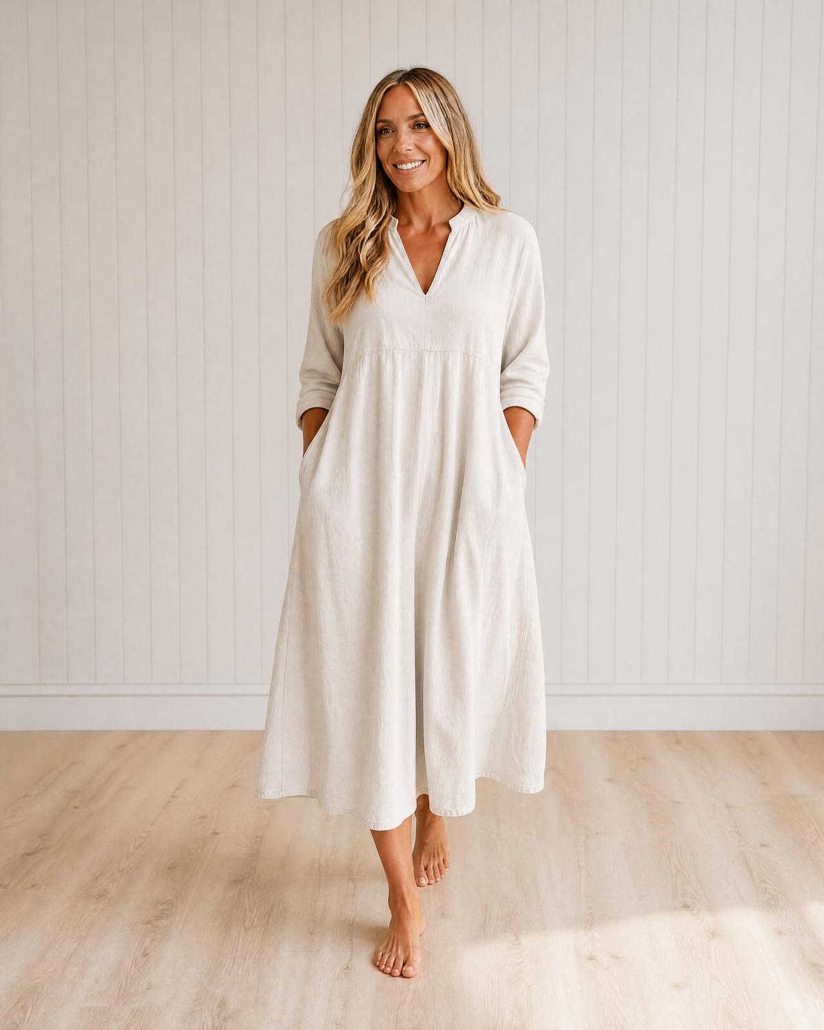 Sybil Cotton A-Line Dress with Pockets