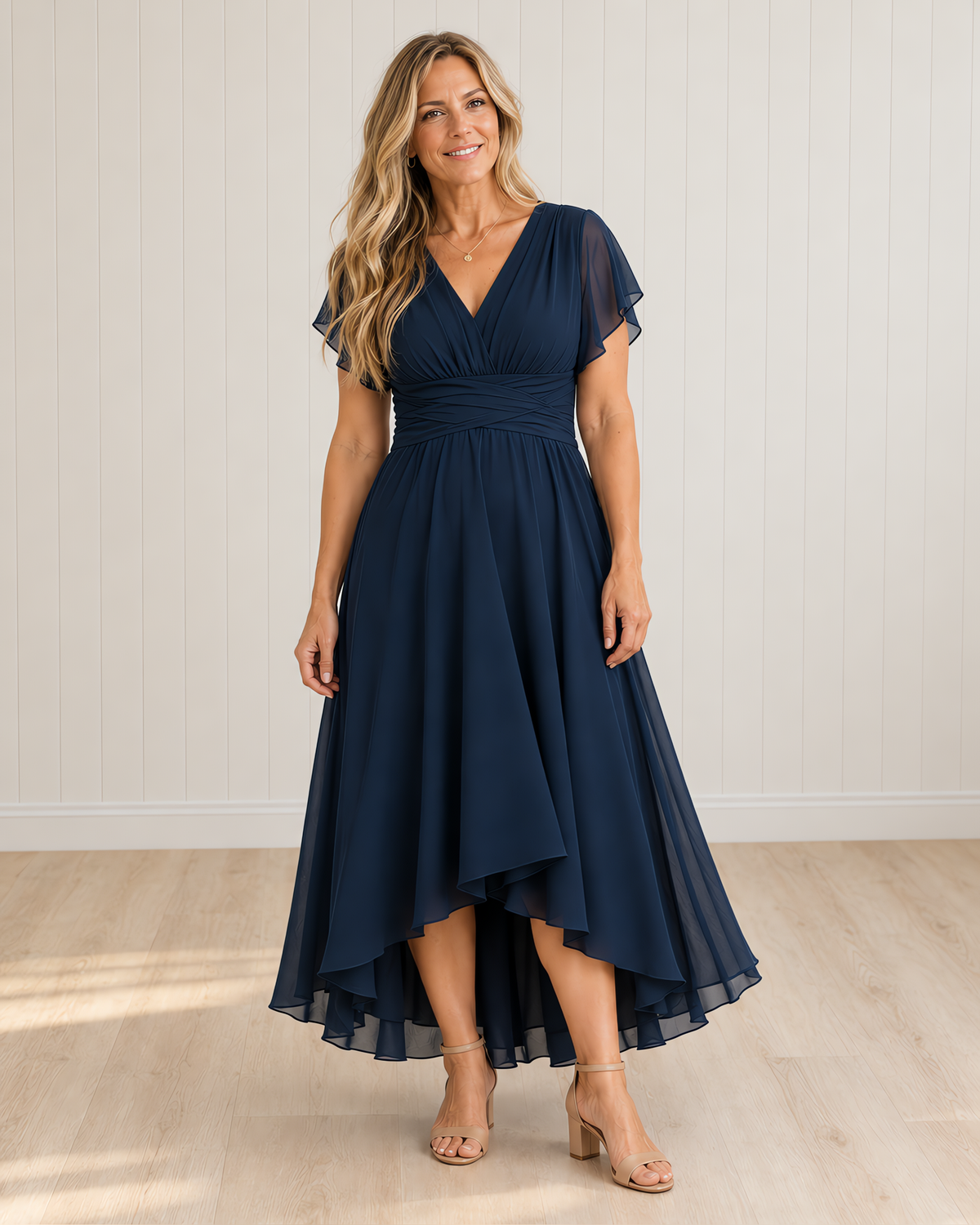 Yasmin V-Neck A-Line Dress