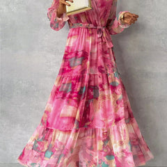 Meli Wrap Dress With Floral Print, Long Sleeve Wrap Dress for Women