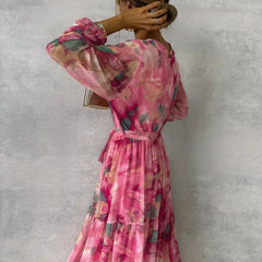 Meli Wrap Dress With Floral Print, Long Sleeve Wrap Dress for Women