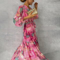 Meli Wrap Dress With Floral Print, Long Sleeve Wrap Dress for Women