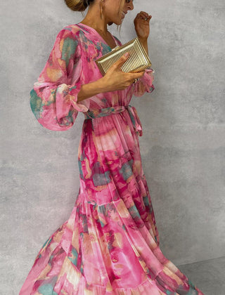 Meli Wrap Dress With Floral Print, Long Sleeve Wrap Dress for Women