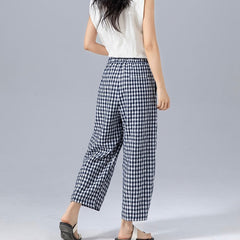 Chelsea gingham trousers side view