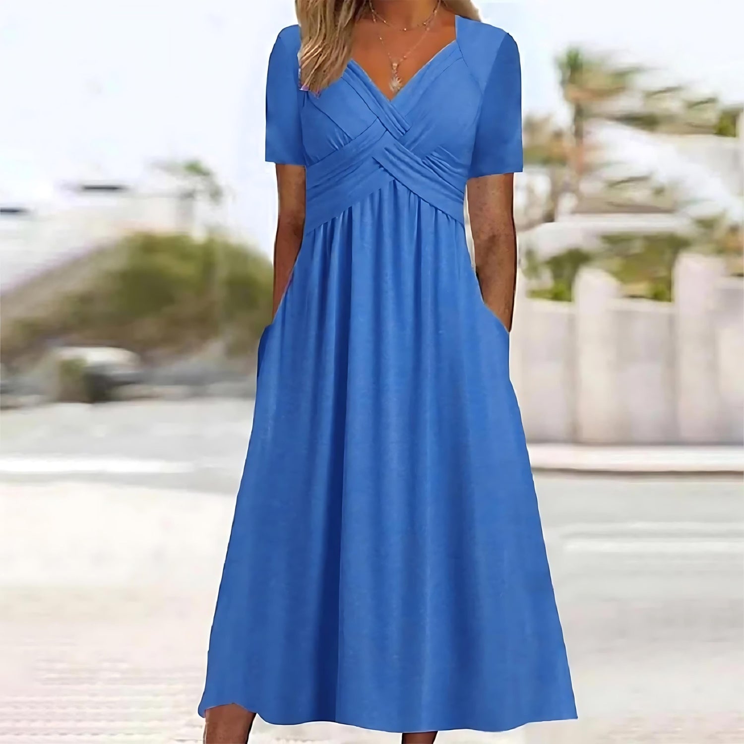 Full length view of the midi dress