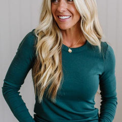 Frankie long sleeve tee in forest green